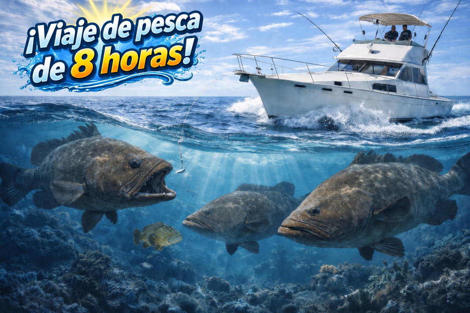 Viaje de pesca de 8 horas en Rocky Point